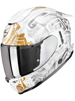Kask motocyklowy integralny SCORPION EXO-1500 AIR APUS Pearl white-Grey-Gold