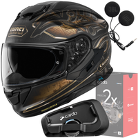 Kask SHOEI GT AIR 3 Nile TC-9 S + CARDO Interkom Freecom 2x Single