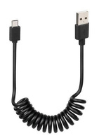 LAMPA Kabel sprężynowy Usb> Micro Usb - 100 cm - czarny