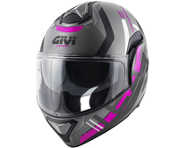 GIVI KASK MOTOCYKLOWY X.30 PULSAR LADY - SZCZĘKOWY Z BLĘDĄ I SZCZĘKĄ PRZESUWANĄ DO TYŁU - SZARY Z GRAFIKĄ MAT