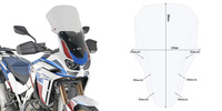 Szyba GIVI przezroczysta 58,5 x 41,5 cm (H x L) - HONDA CRF1100L AFRICA TWIN ADVENTURE SPORTS (20)