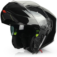 Kask motocyklowy szczękowy NAXA FO7/A czarny połysk