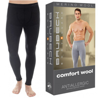 Spodnie getry/kalesony termoaktywne BRUBECK Comfort Wool męskie czarne