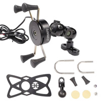 Uchwyt na telefon do motocykla typu RAM z mocowaniem LEOSHI Quick Charge 3.0