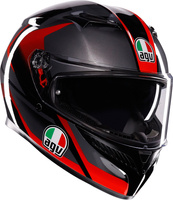 Kask motocyklowy integralny AGV K3 MPLK STRIGA czarny szary czerwony