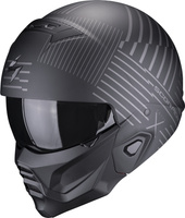 Kask motocyklowy szczękowy SCORPION EXO-COMBAT II SPIDERWEB czarny mat srebrny