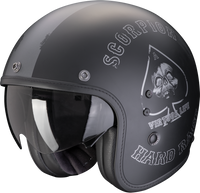Kask motocyklowy otwarty SCORPION BELFAST EVO SPADE Matt czarny srebrny