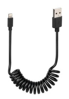 LAMPA Kabel sprężynowy Usb> Apple 8 Pin - 100 cm - czarny