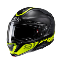 Kask motocyklowy szczękowy HJC RPHA91 RAFINO BLACK/YELLOW