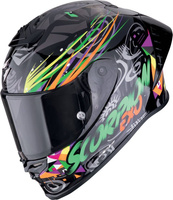 Kask motocyklowy integralny SCORPION EXO-R1 EVO II AIR SAVAGE czarny zielony pomarańczowy