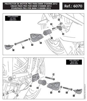 Crash pady PUIG do BMW S1000RR 12-14 (wersja PRO)