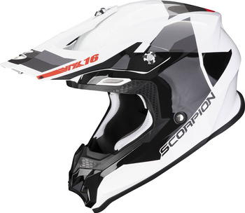 Kask motocyklowy cross enduro SCORPION VX-16 EVO AIR SPECTRUM biały srebrny XS