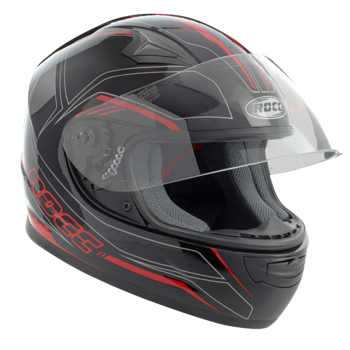 Kask motocyklowy dziecięcy ROCC 382 Jr. czarno-czerwony