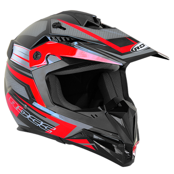 Kask motocyklowy dziecięcy ROCC 712 Jr. czarno-czerwony