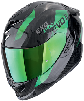 Kask motocyklowy integralny SCORPION EXO-1400 EVO II CARBON AIR PLATTED czarny zielony M