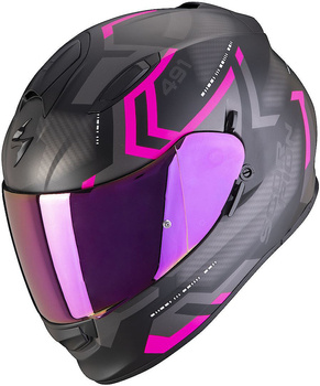 Kask motocyklowy integralny SCORPION EXO-491 SPIN MATT czarny różowy XXS