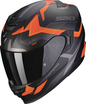 Kask motocyklowy integralny SCORPION EXO-520 AIR ELAN MAT czarny pomarańczowy XS