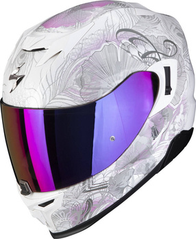 Kask motocyklowy integralny SCORPION EXO-520 AIR MELROSE PEARL biało różowy L