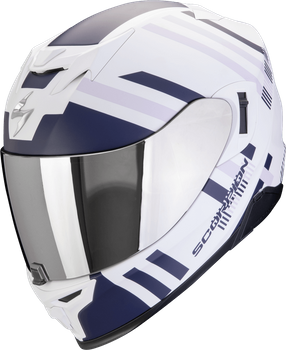 Kask motocyklowy integralny SCORPION EXO-520 EVO AIR BANSHEE Matt biały niebieski fioletowy XXS