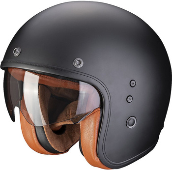 Kask motocyklowy otwarty SCORPION BELFAST EVO LUXE MATTE czarny XS