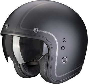 Kask motocyklowy otwarty SCORPION BELFAST EVO RETROL MAT czarny srebrny M