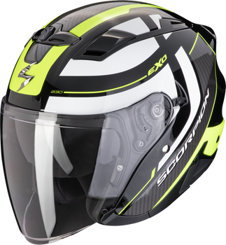 Kask motocyklowy otwarty SCORPION EXO-230 PUL czarny Neon żółty XS