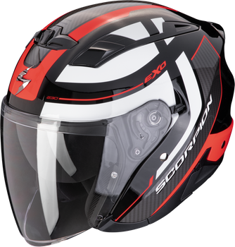 Kask motocyklowy otwarty SCORPION EXO-230 PUL czarny czerwony XS