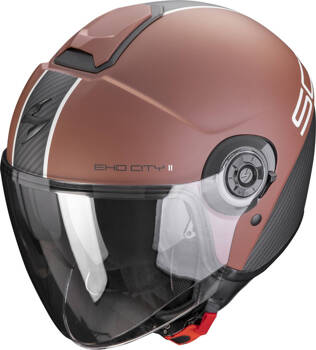 Kask motocyklowy otwarty SCORPION EXO-CITY II Carbo Matt Brown czarny XS