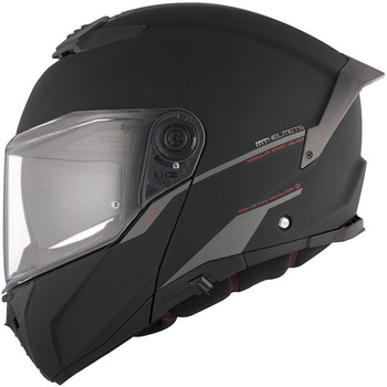 Kask motocyklowy szczękowy MT FU404SV ATOM 2 SV SOLID A1 czarny mat