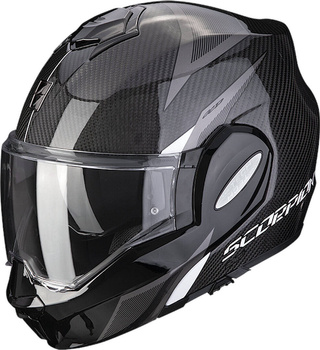 Kask motocyklowy szczękowy SCORPION EXO-TECH CARBON TOP czarny-biały XL