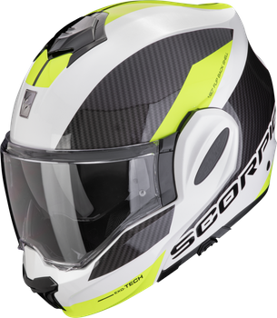 Kask motocyklowy szczękowy SCORPION EXO-TECH EVO TEAM biały Neon żółty XS