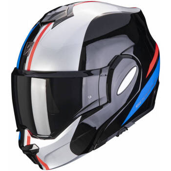 Kask motocyklowy szczękowy SCORPION EXO-TECH FORZA czarny-srebrny-czerwony S