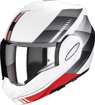 Kask motocyklowy szczękowy SCORPION EXO-TECH GENRE MAT WH-SIL-czerwony XS